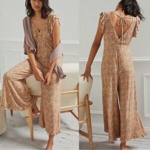 New With Tags Anthropologie Matilda Ruffle Floral Jumpsuit Large